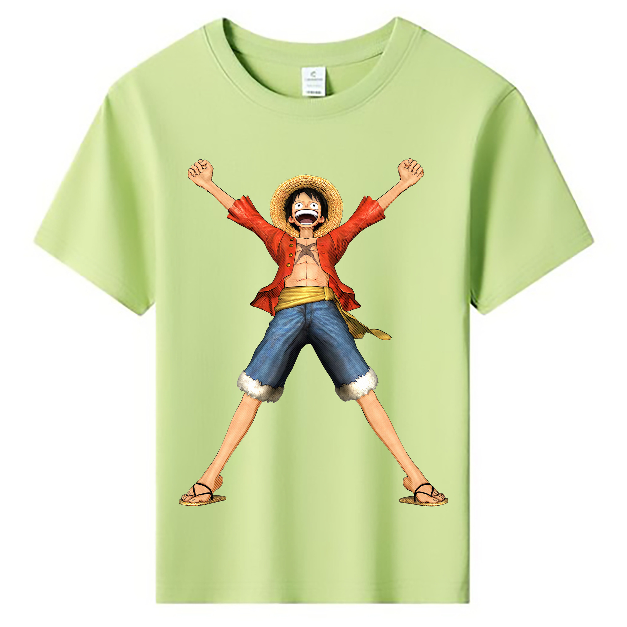 ワンピース モンキー・D・ルフィ ONE PIECE Monkey D. Luffy 綿100％キッズTシャツ（フロントプリント）